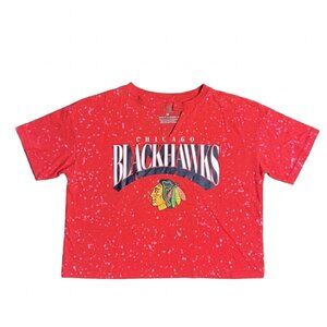 WEAR/Erin Andrews Women's T-Shirt Chicago Blackhawks NHL Cropped Red Medium NWT